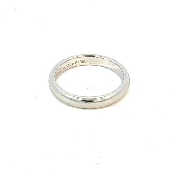 Tiffany & Co Platinum Band Ring Size 5, 3 mm Height Estate TIF924 - Picture 3 of 5